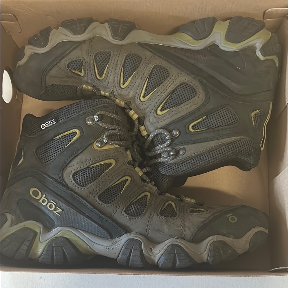 Oboz Men's Black and Green Hiking Boots